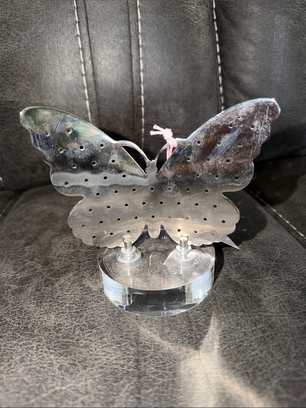 Silver Metal Butterfly Earring Holder